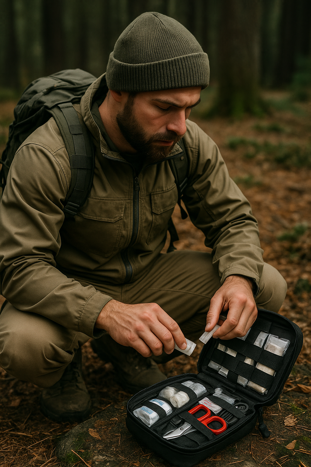 Complete all-in-one survival kit with fire starters, multitools, and emergency supplies.