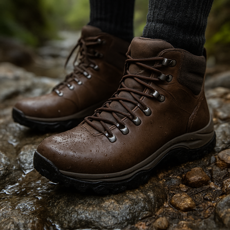 Lightweight waterproof hiking boots with grippy lugs for long Western hikes.