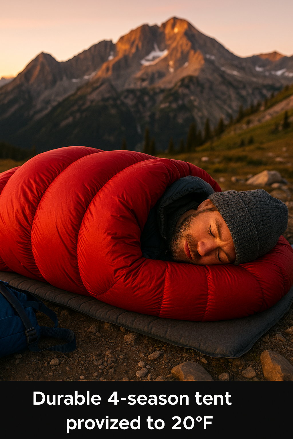20°F down sleeping bag compact and insulated for backpacking.