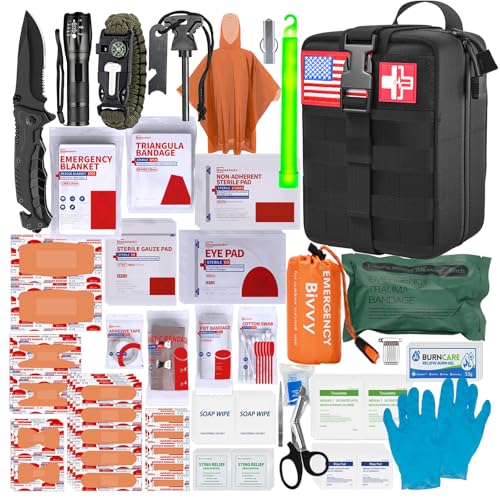 [New Upgrade] First Aid Kit, Survival Gear Outdoor Tactical Gear Set First Aid Kits Military Grade Molle System for Camper...