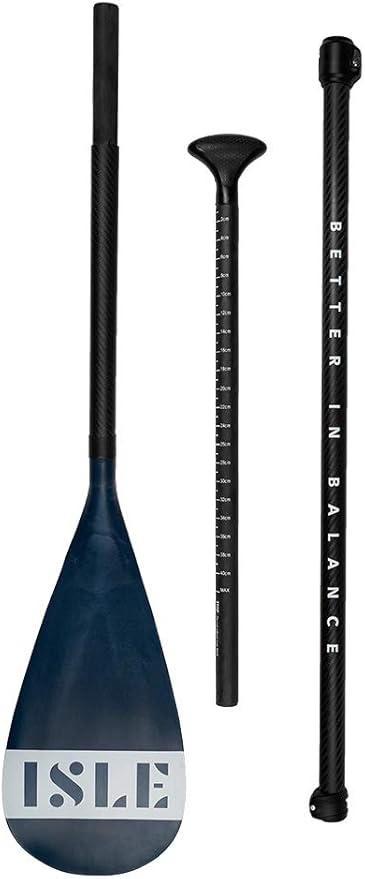 ISLE Stand Up Paddle Board Paddles (3 Piece Carbon Adjustable Shaft w/Nylon Blade)