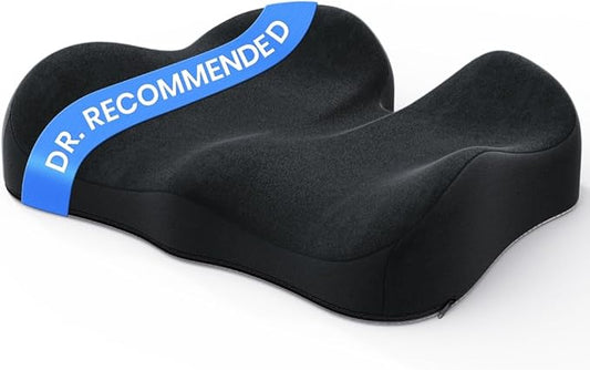 Benazcap Large Memory Foam Office Chair Cushion Seat Pad, Ergonomic Seat Cushion for Sciatica, Tailbone & Back Pain Relie...