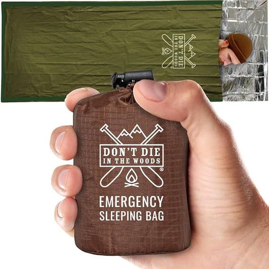 Don’t Die in The Woods - Survival Bivy - Emergency Sleeping Bag with Hood - Made with Extra-Thick Space Blanket Thermal My...