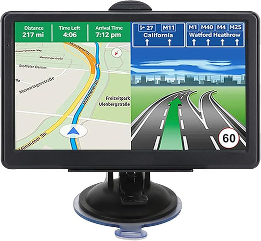 Car GPS Navigation System with 7 inch Display, 2025 Maps, Free Lifetime Updates for RV, Truck, Commercial Drivers, Semi Tr...