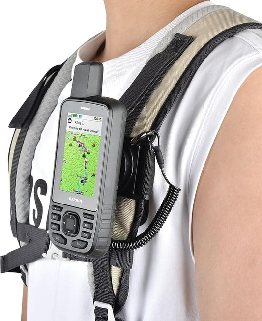 iGuerburn Backpack Tether for Garmin Handheld GPS inReach/eTrex/Rino/Alpha/Oregon/GPSMAP Series - Garmin Spine Mount Adapt...