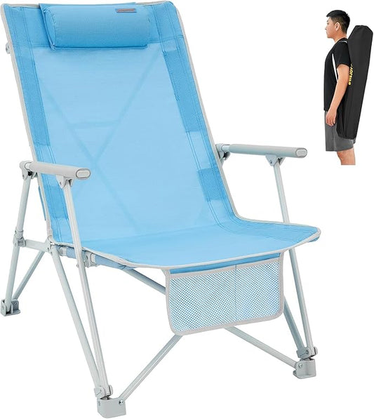 #WEJOY Folding Webbed Lawn Beach Chair - Heavy Duty Portable Outdoor Chair with Hard Armrest for Camping,Garden,Concerts,F...