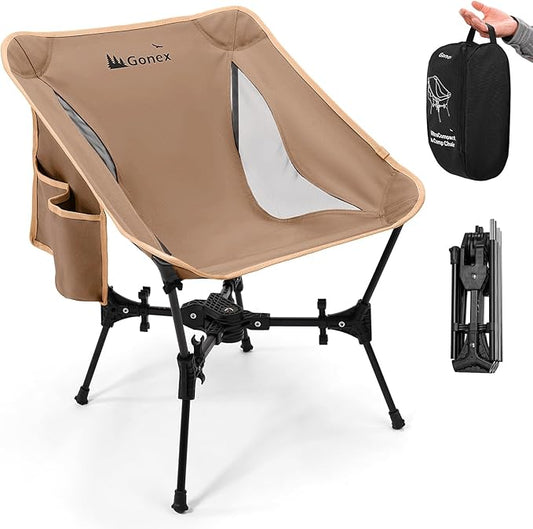 Gonex Portable Camping Chair, The 5th Gen Ultralight Compact Backpacking Foldable Lightweight Folding Chair for Outdoor Ca...