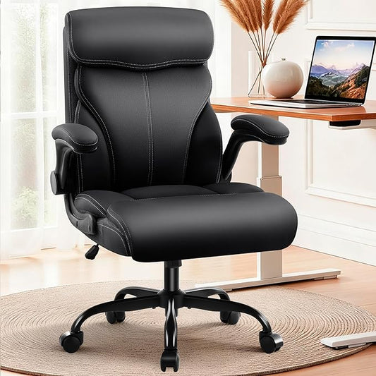 AreShark Office Chair - Executive High Back Breathable Comfy Desk Chair with Lumbar Support - Ergonomic Leather Rolling Sw...