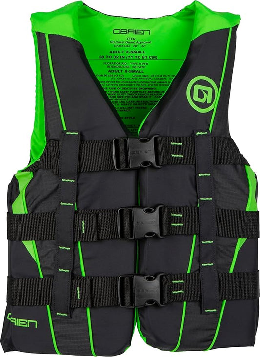 O'Brien Teen Nylon CGA Life Jacket for Boating, Kayaking, PWC, Swimming